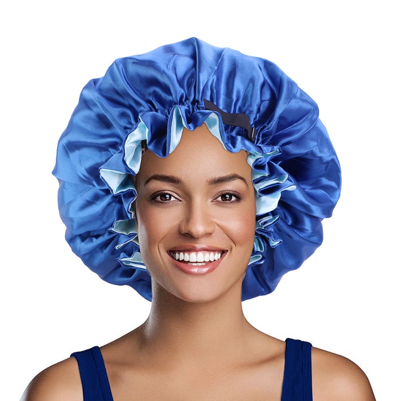 Double Layer Satin Bonnet For curly hair , frizz reduction