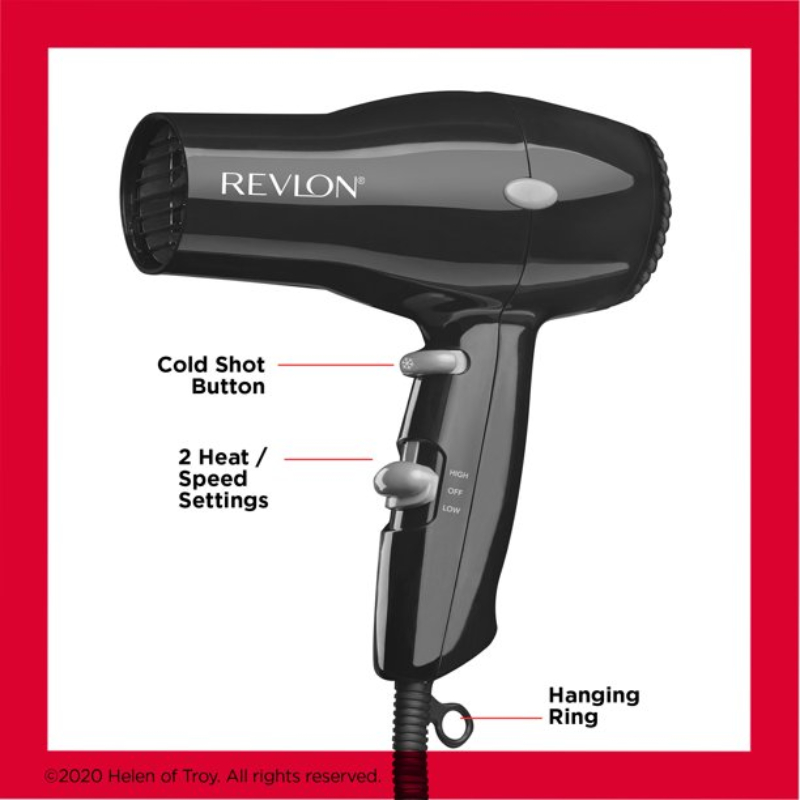 Revlon Essentials Compact and Lightweight Cold Shot Button Hair Dryers