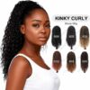 African American Short Wrap Synthetic Drawstring Puff Pony Tail