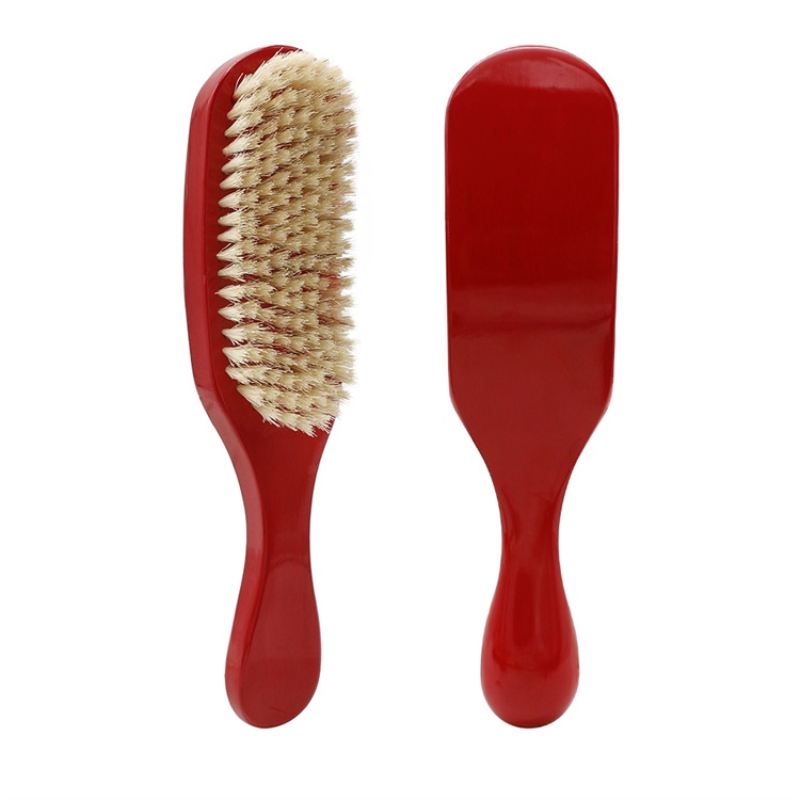 Beech Paint Bristle Long Handle Curved Comb Multi Color Smooth Hair