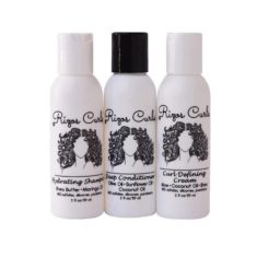 Rizos Curls Trio Travel Kit for Curly Hair Defining Cream, Shampoo, Conditioner