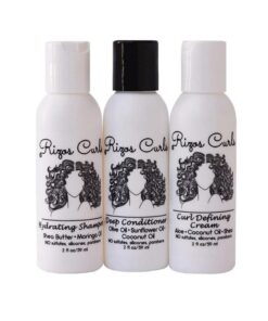 Rizos Curls Trio Travel Kit for Curly Hair Defining Cream, Shampoo, Conditioner