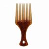 Tangle Hair Brush Beautiful Amber Color Wide Fork Comb Flat