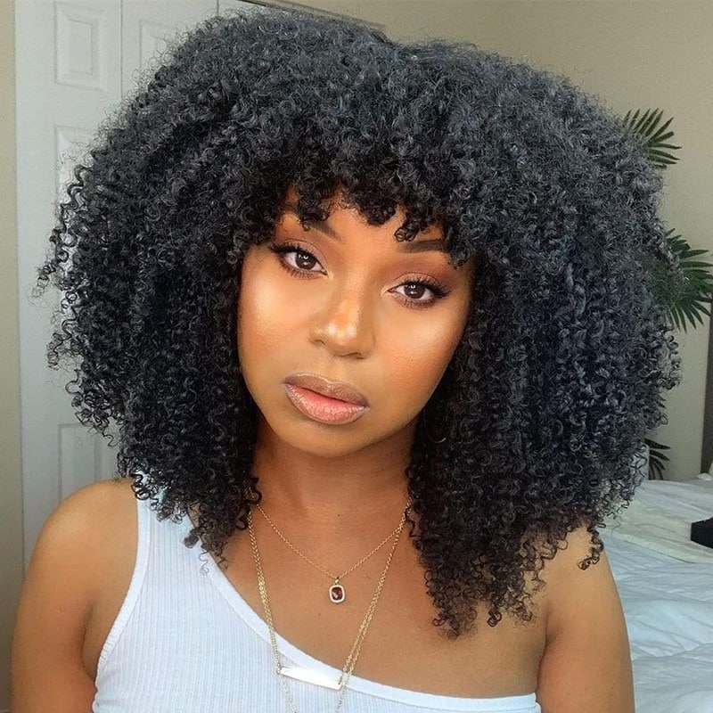 Afro Curly-Wig with Bangs | Afrosentail Beauty Store NZ