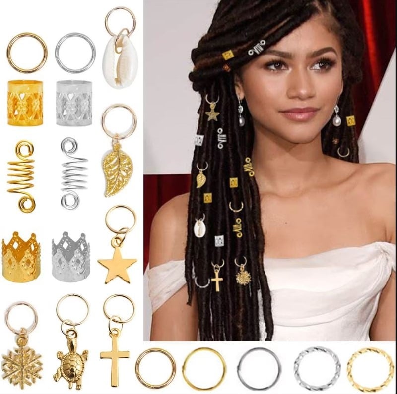 80pcs Hair-Beads -Jewelry for Braids-Dreadlock