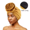 Double-Layered Satin-Lined Flower Turban